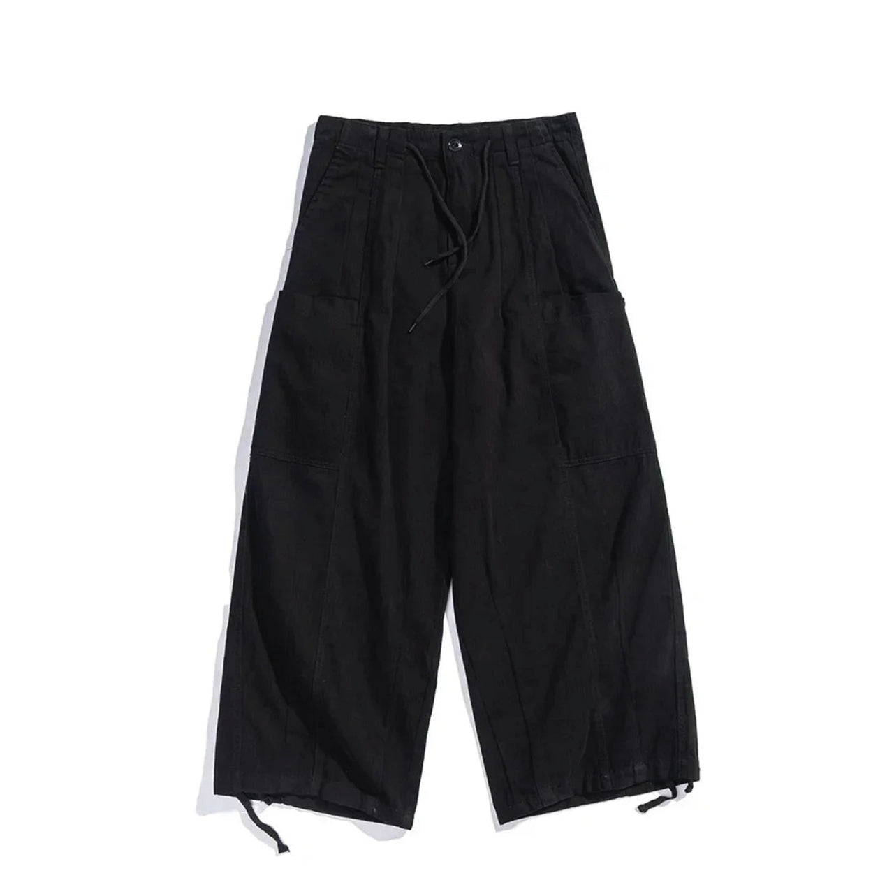 Herringbone Twill Wide-Leg Cargo Pants-streetwear-techwear