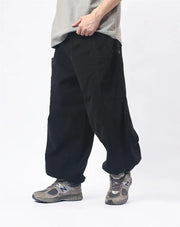 Herringbone Twill Wide-Leg Cargo Pants-streetwear-techwear