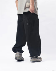 Herringbone Twill Wide-Leg Cargo Pants-streetwear-techwear