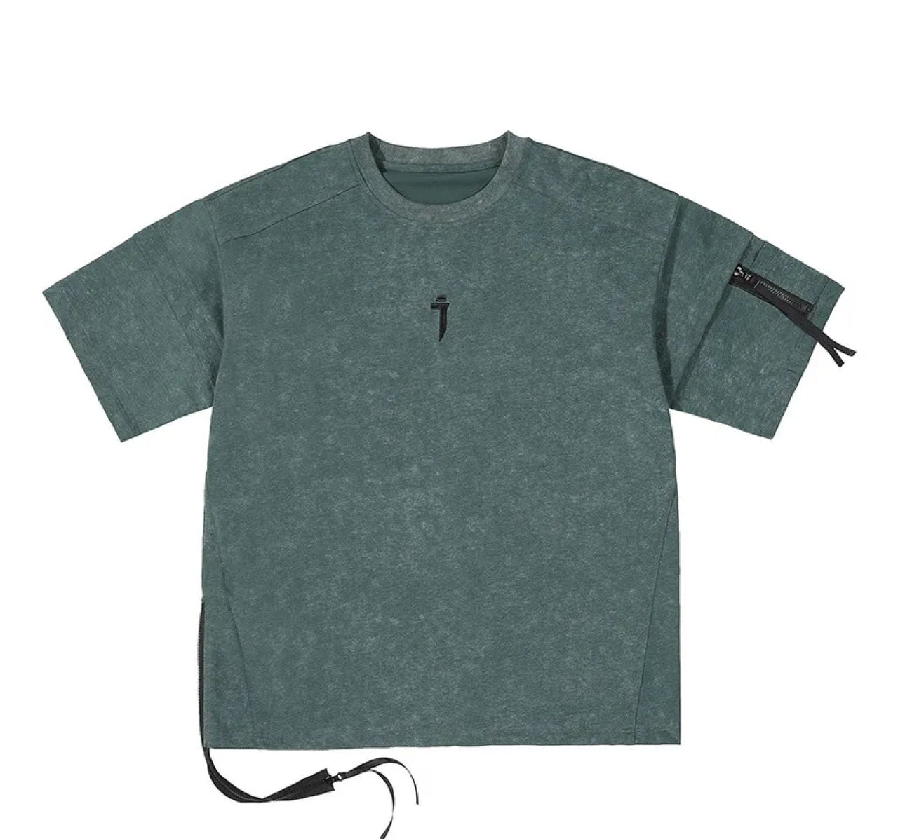 Jiyend Side Zip Marl T-Shirt-streetwear-techwear