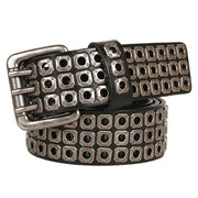 Leather Rivet Studded Belt-streetwear-techwear