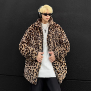 Leopard Print Fleece Jacket-streetwear-techwear