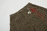 Leopard Print Keychain Barrel Leg Pants-streetwear-techwear