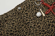 Leopard Print Keychain Barrel Leg Pants-streetwear-techwear