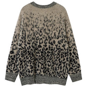 Leopard Print Mohair Style Sweater-streetwear-techwear