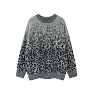 Leopard Print Mohair Style Sweater-streetwear-techwear