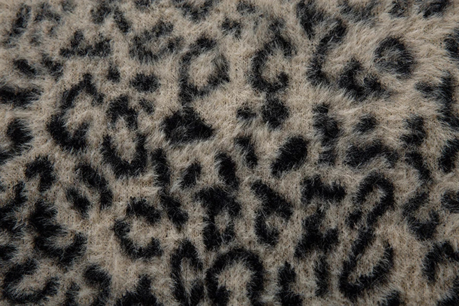 Leopard Print Mohair Style Sweater-streetwear-techwear