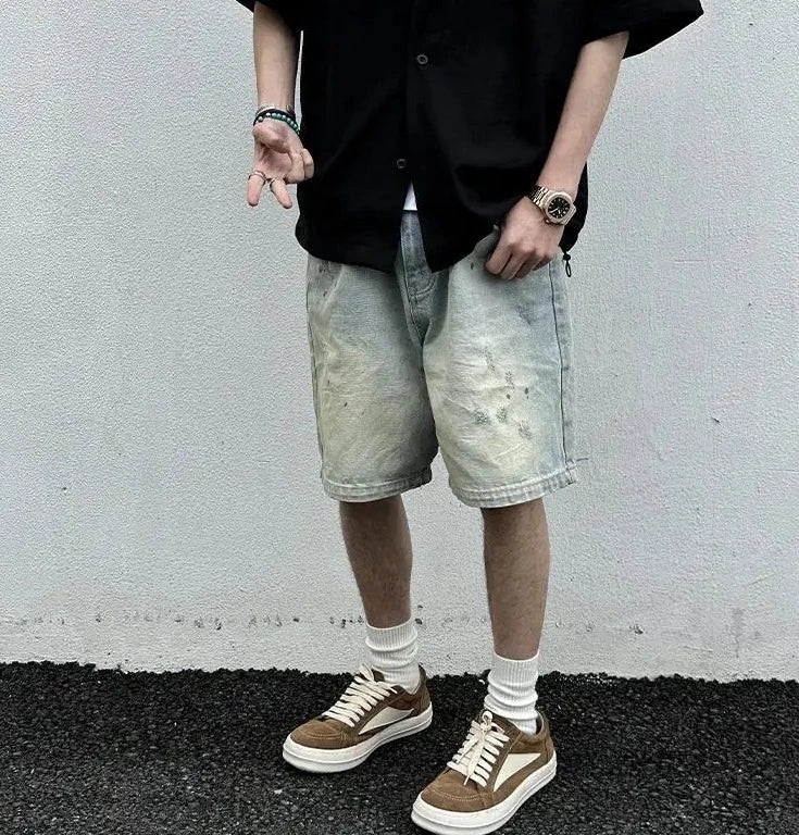 Light Denim Jorts-streetwear-techwear