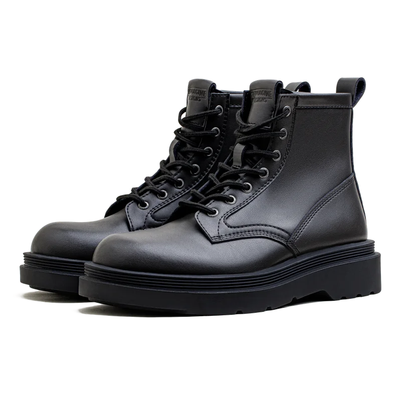 Black chunky military boots online