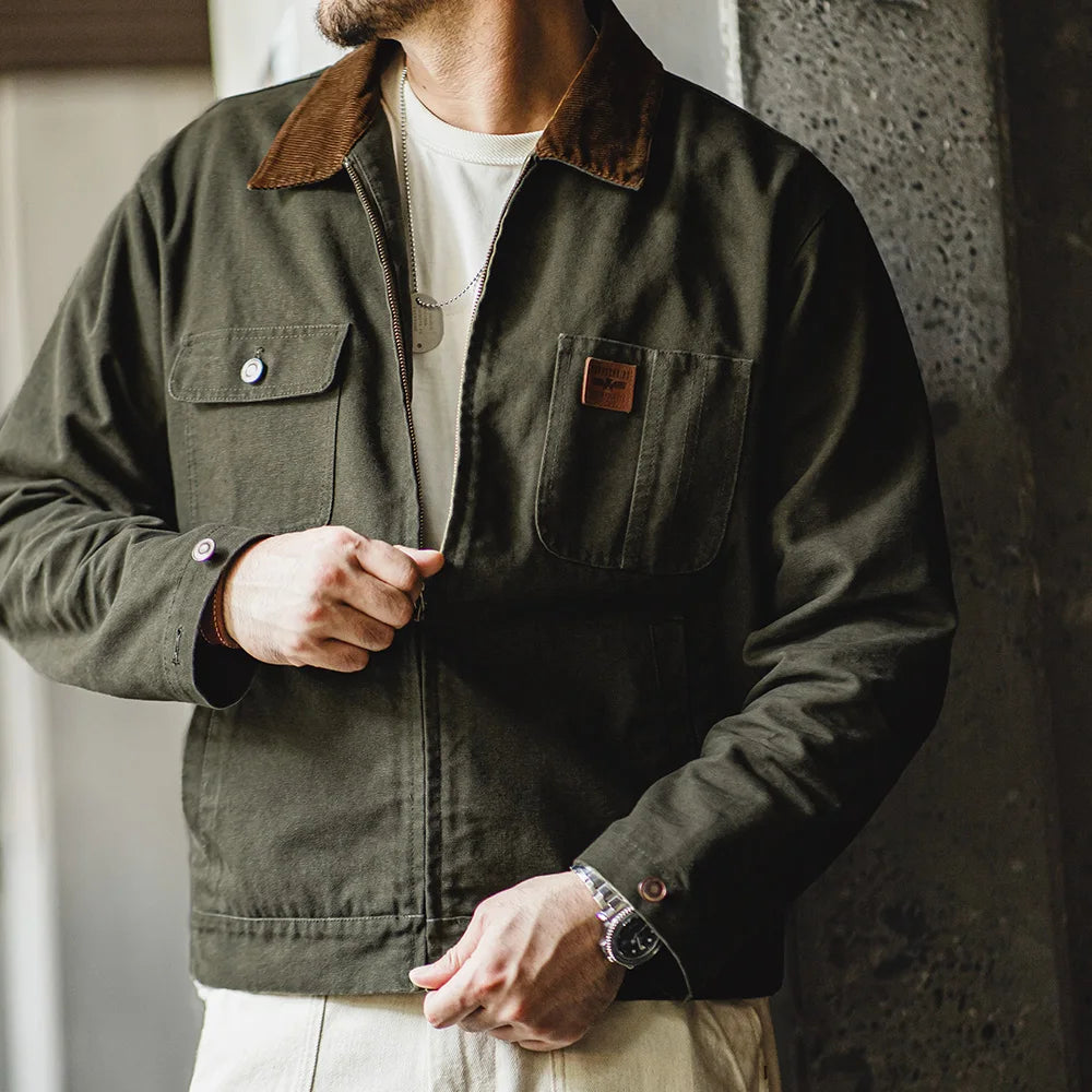 MADEN Heavyweight Corduroy Collar Canvas Workwear-streetwear-techwear