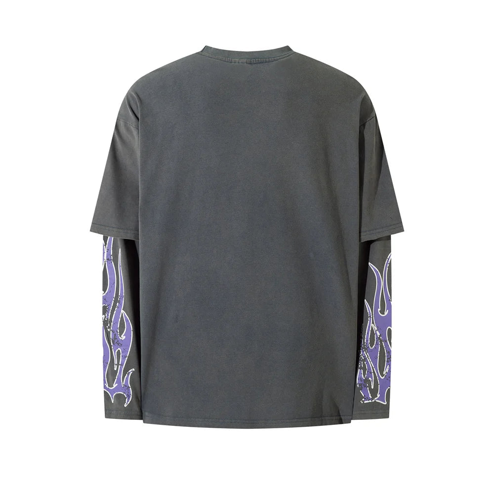 McCann '88 Flames' Mock Layer T-Shirt-streetwear-techwear