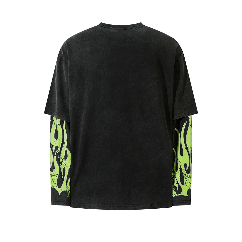 McCann '88 Flames' Mock Layer T-Shirt-streetwear-techwear