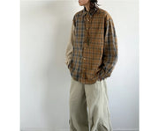 Mixed Check Long Sleeve Shirt-streetwear-techwear