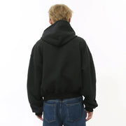 Mock Double Layer Boxy Zip-up Hoodie-streetwear-techwear