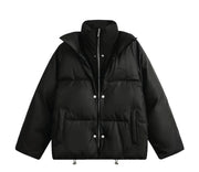 Mock Double Layer Puffer Jacket-streetwear-techwear