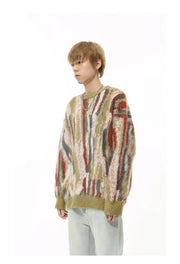 Multi-Colour Abstract Sweater-streetwear-techwear