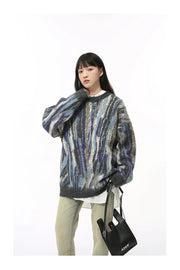 Multi-Colour Abstract Sweater-streetwear-techwear