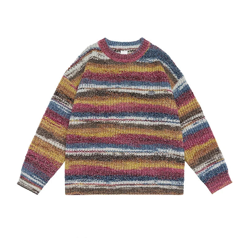 Multicolour Stripe 'Neoism' Sweater-streetwear-techwear