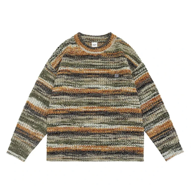 Multicolour Stripe 'Neoism' Sweater-streetwear-techwear