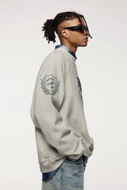 'No Problem' Varsity Applique Sweatshirt-streetwear-techwear