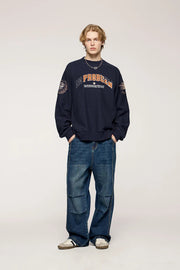 'No Problem' Varsity Applique Sweatshirt-streetwear-techwear