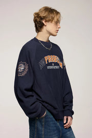 'No Problem' Varsity Applique Sweatshirt-streetwear-techwear