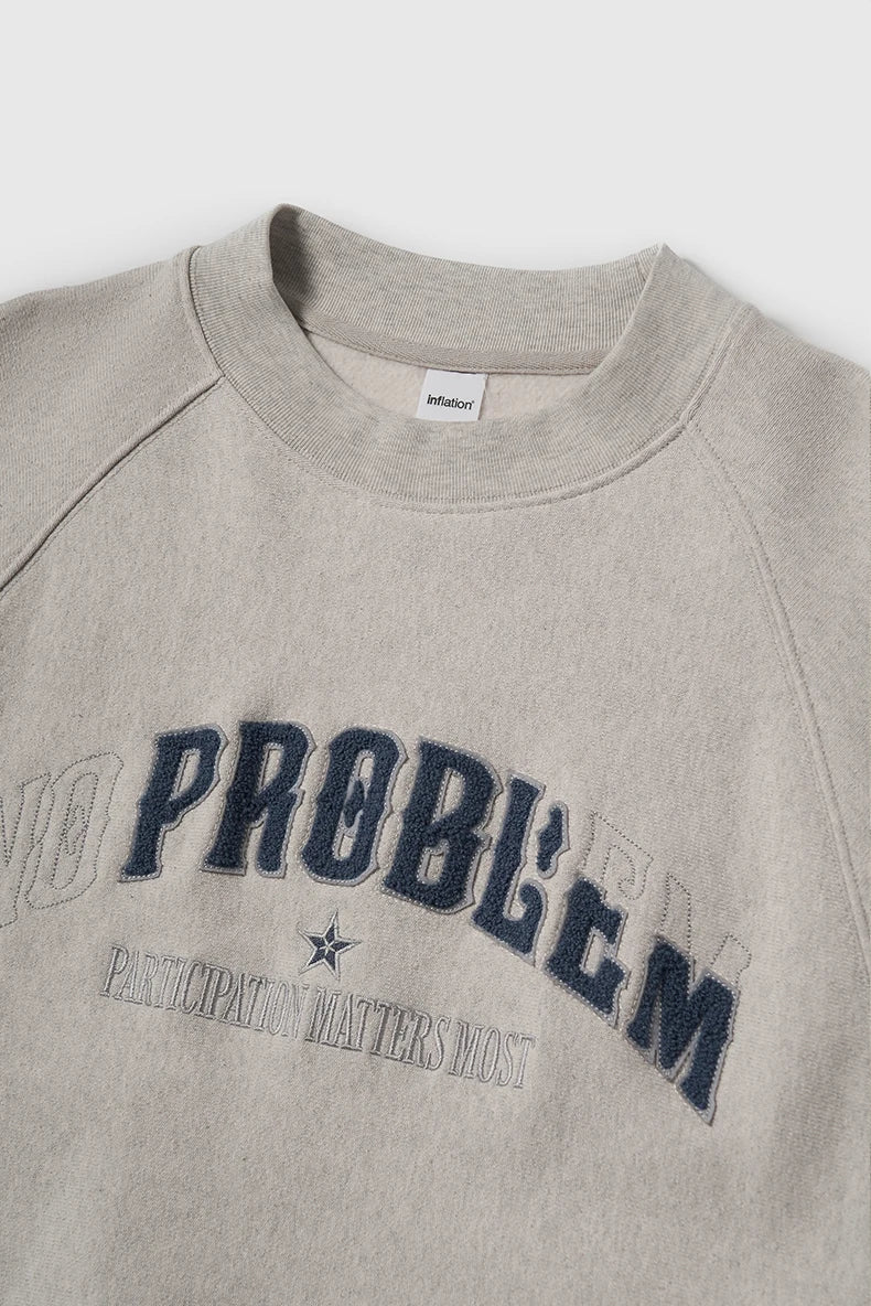 'No Problem' Varsity Applique Sweatshirt-streetwear-techwear