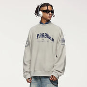 'No Problem' Varsity Applique Sweatshirt-streetwear-techwear