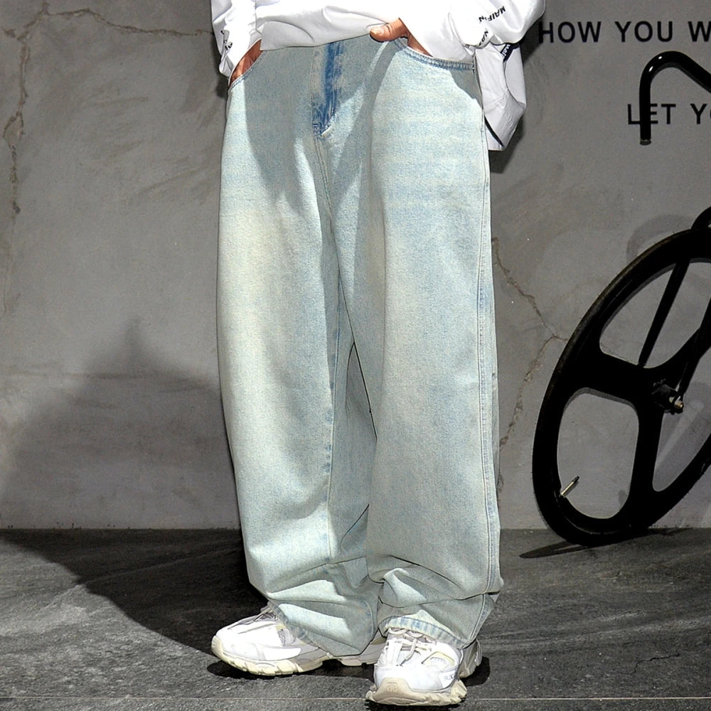 Pale Blue Baggy Jeans-streetwear-techwear