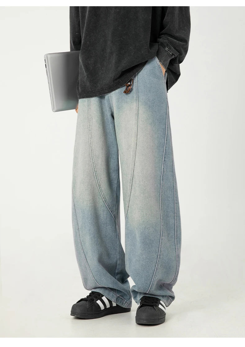 Panelled Arc-Leg Jeans-streetwear-techwear