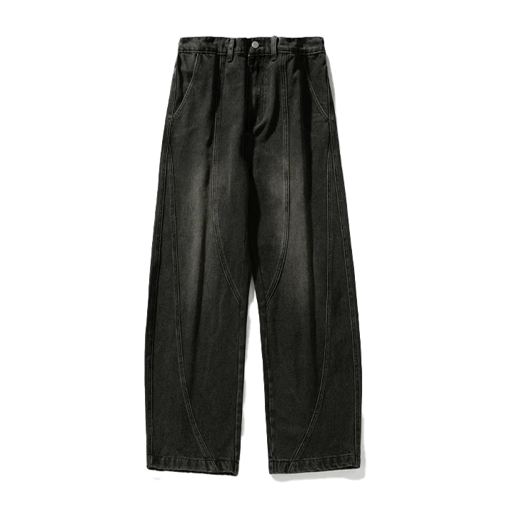 Panelled Arc-Leg Jeans-streetwear-techwear