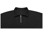 Pique Zip-Neck Polo Shirt-streetwear-techwear