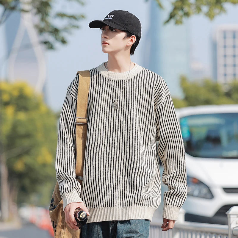 Plated Rib 90's Style Sweater-streetwear-techwear