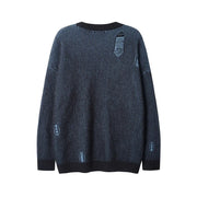 Plated Rib Distressed Sweater-streetwear-techwear