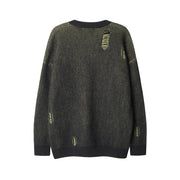 Plated Rib Distressed Sweater-streetwear-techwear