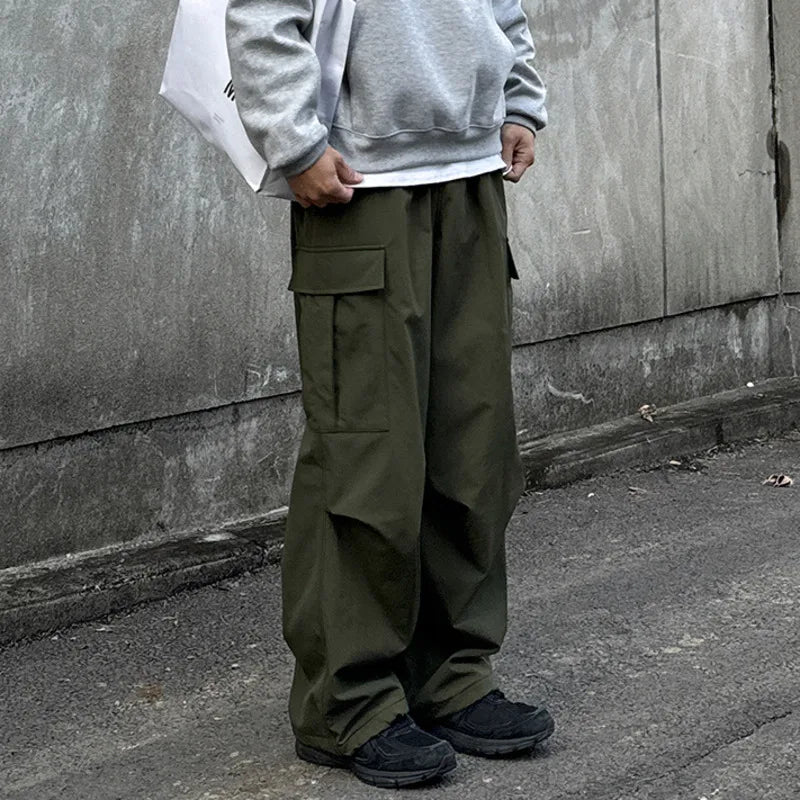 Pleated Knee Cargo Pants-streetwear-techwear