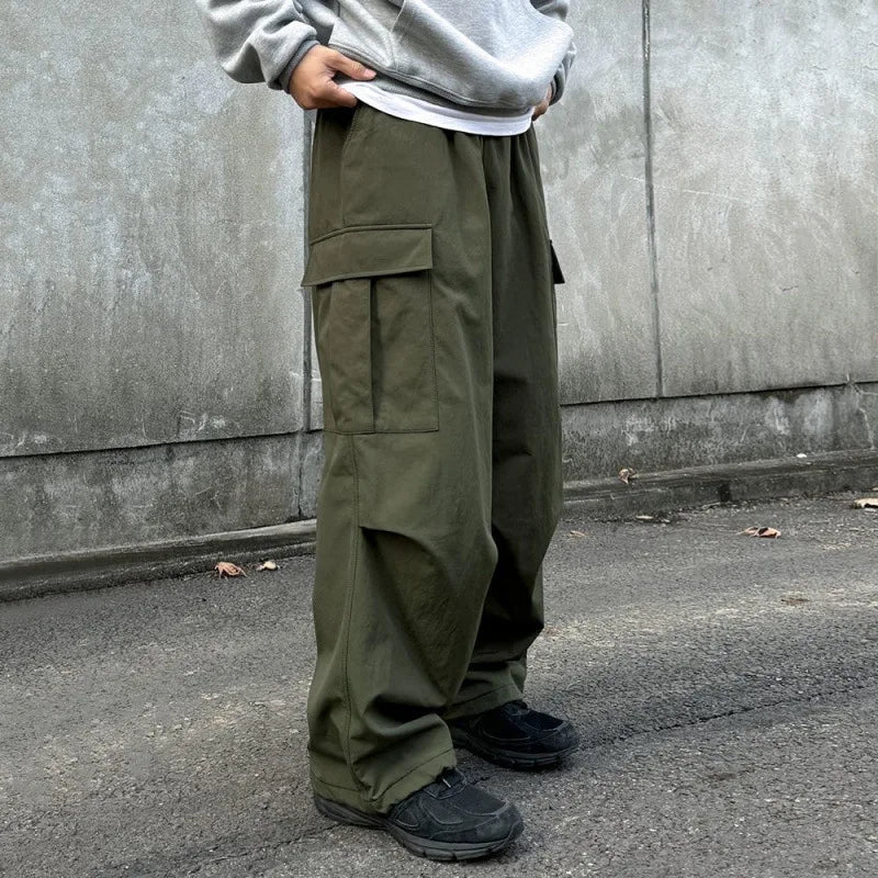 Pleated Knee Cargo Pants-streetwear-techwear