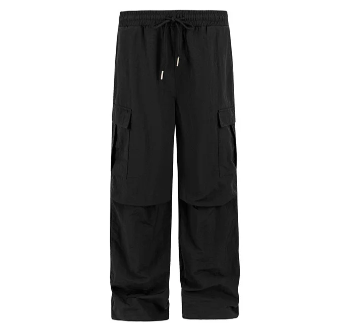 Pleated Knee Cargo Pants-streetwear-techwear