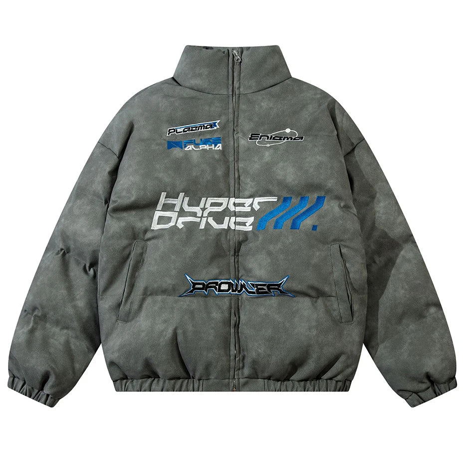 Racing Graphic Puffer Jacket-streetwear-techwear