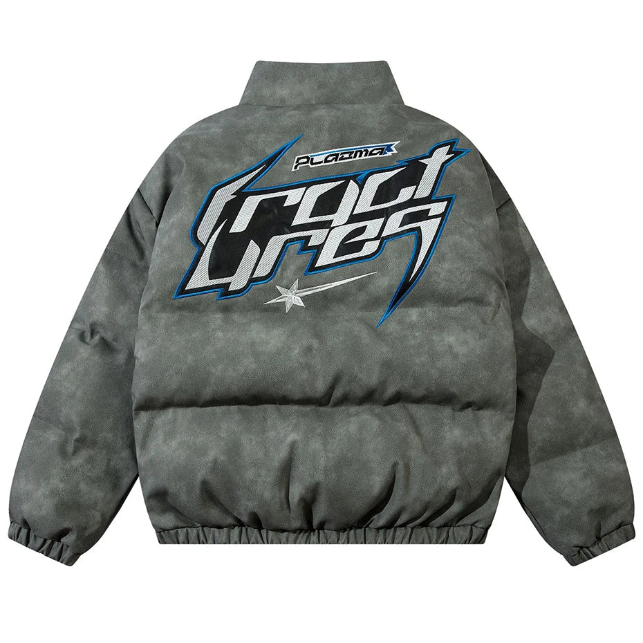 Racing Graphic Puffer Jacket-streetwear-techwear