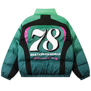 Racing Graphics Gradient Puffer Jacket-streetwear-techwear