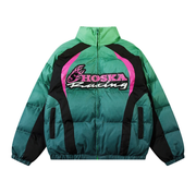 Racing Graphics Gradient Puffer Jacket-streetwear-techwear