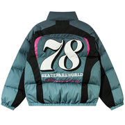 Racing Graphics Gradient Puffer Jacket-streetwear-techwear