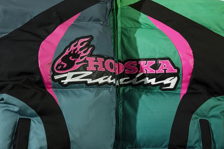 Racing Graphics Gradient Puffer Jacket-streetwear-techwear