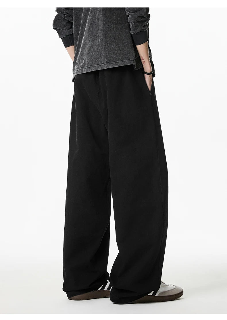 Relaxed Drawstring Washed Cargo Pants-streetwear-techwear