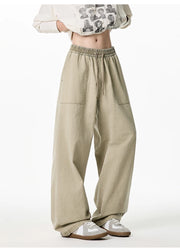 Relaxed Drawstring Washed Cargo Pants-streetwear-techwear