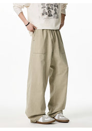 Relaxed Drawstring Washed Cargo Pants-streetwear-techwear