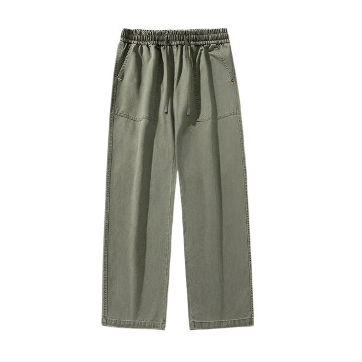 Relaxed Drawstring Washed Cargo Pants-streetwear-techwear