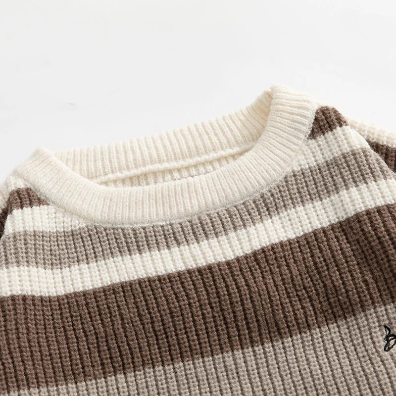 Rib Knit 90's Stripe Sweater-streetwear-techwear