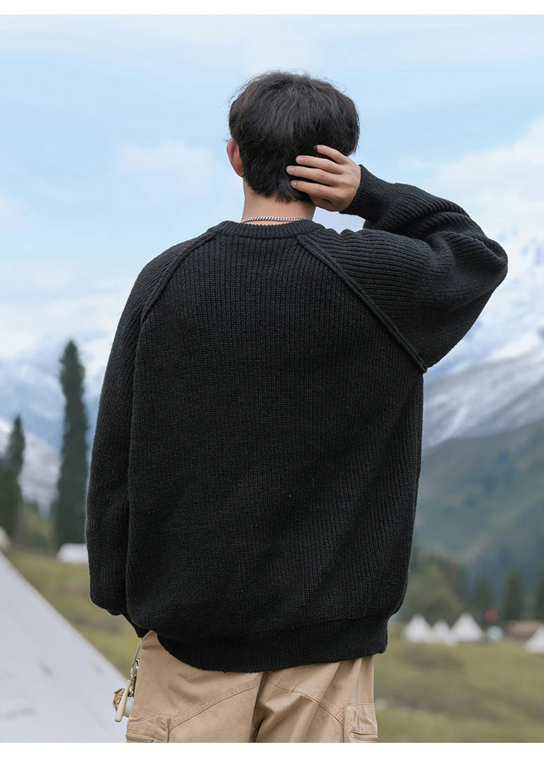 Rib Knit Fisherman Sweater-streetwear-techwear